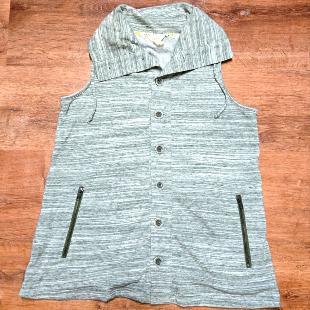 Matilda Jane Green Striped Button Up Vest